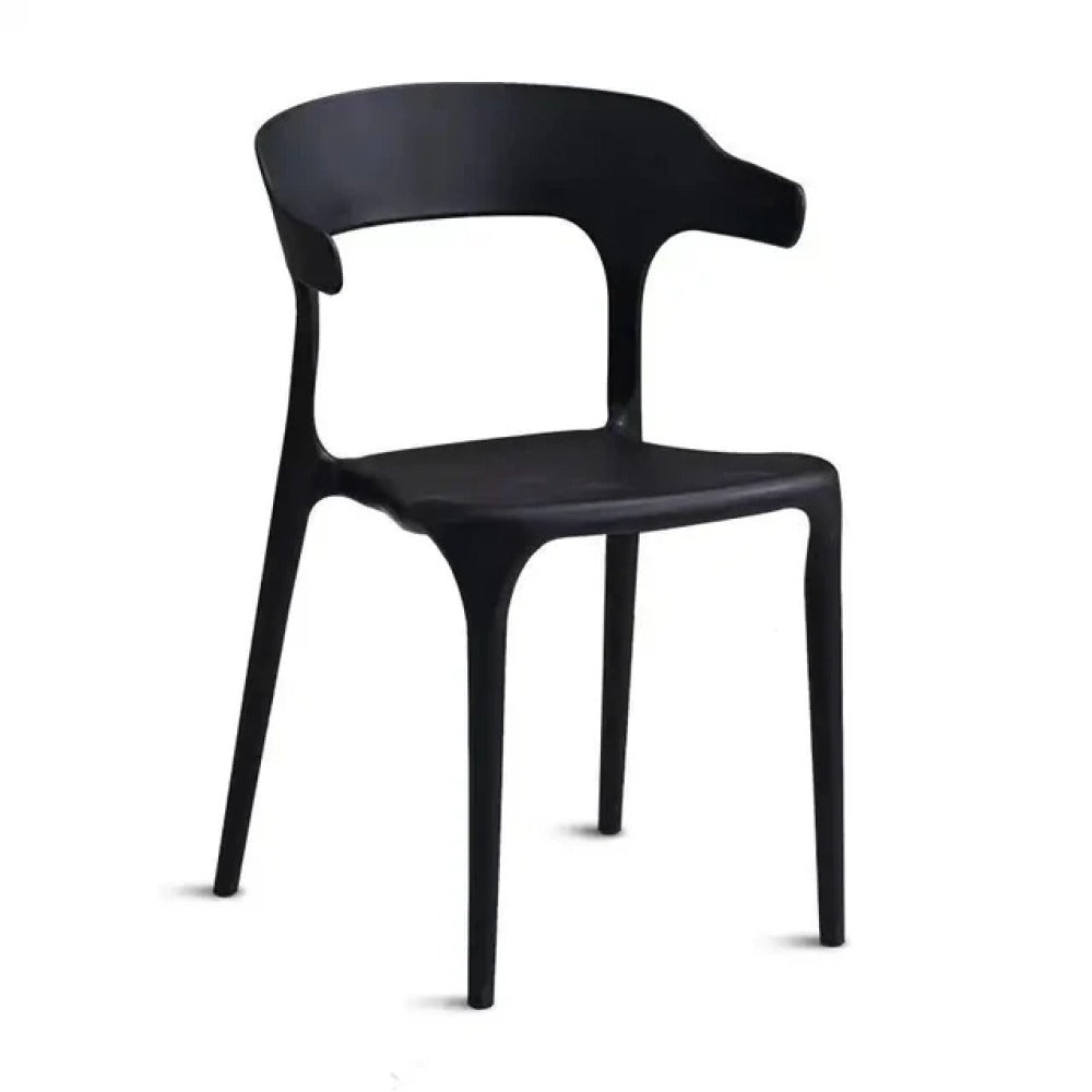 Fiber Dining Chair Modern Curved Back Plastic Seating for Home or Office