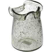 Recycled Clear Glass Vase with Ruffled Edge