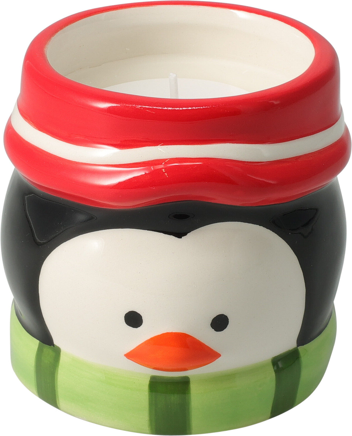 Candle in Xmas Figure Pot - Dolomite Figural Pot Candle 8.8x8.5x8.5 cm