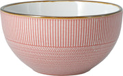 Stoneware Bowl 600ml Embossed Winter Garden D14xH7cm Pink Green Grey