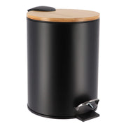 Dustbin Soft Close with Bamboo Cover, 3L Pedal Bin for Home