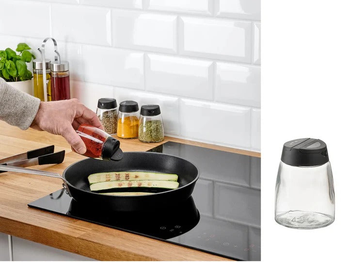 Glass Spice Jar with Double Option Cap