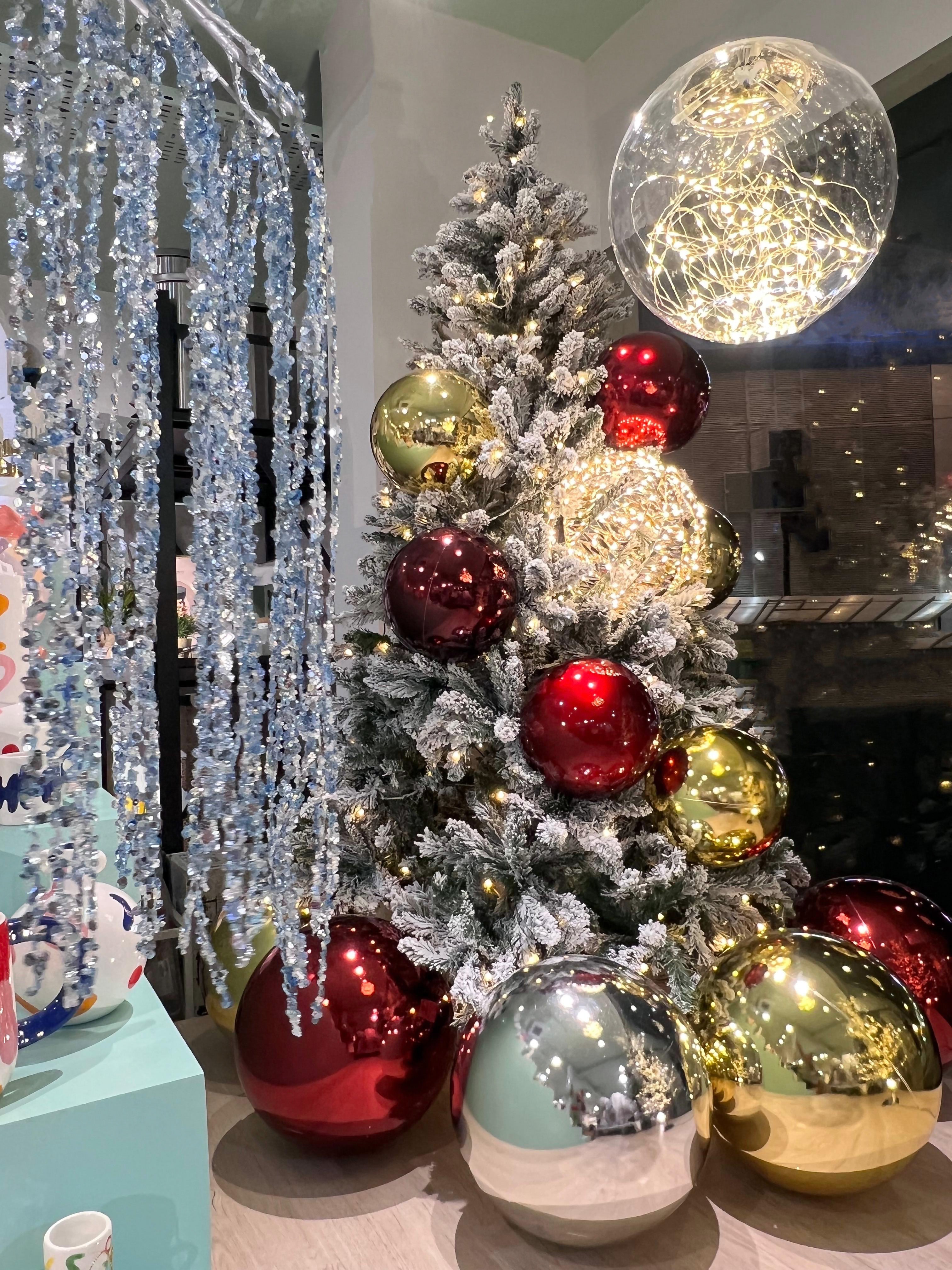 Spray plastic spangle hanging - Ice Blue 65cm sequin spray