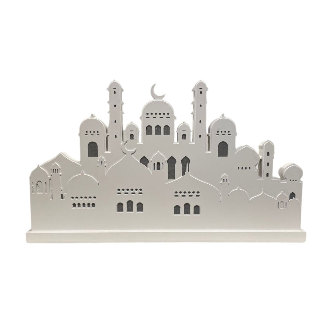 Mosque Skyline Wooden LED Decoration