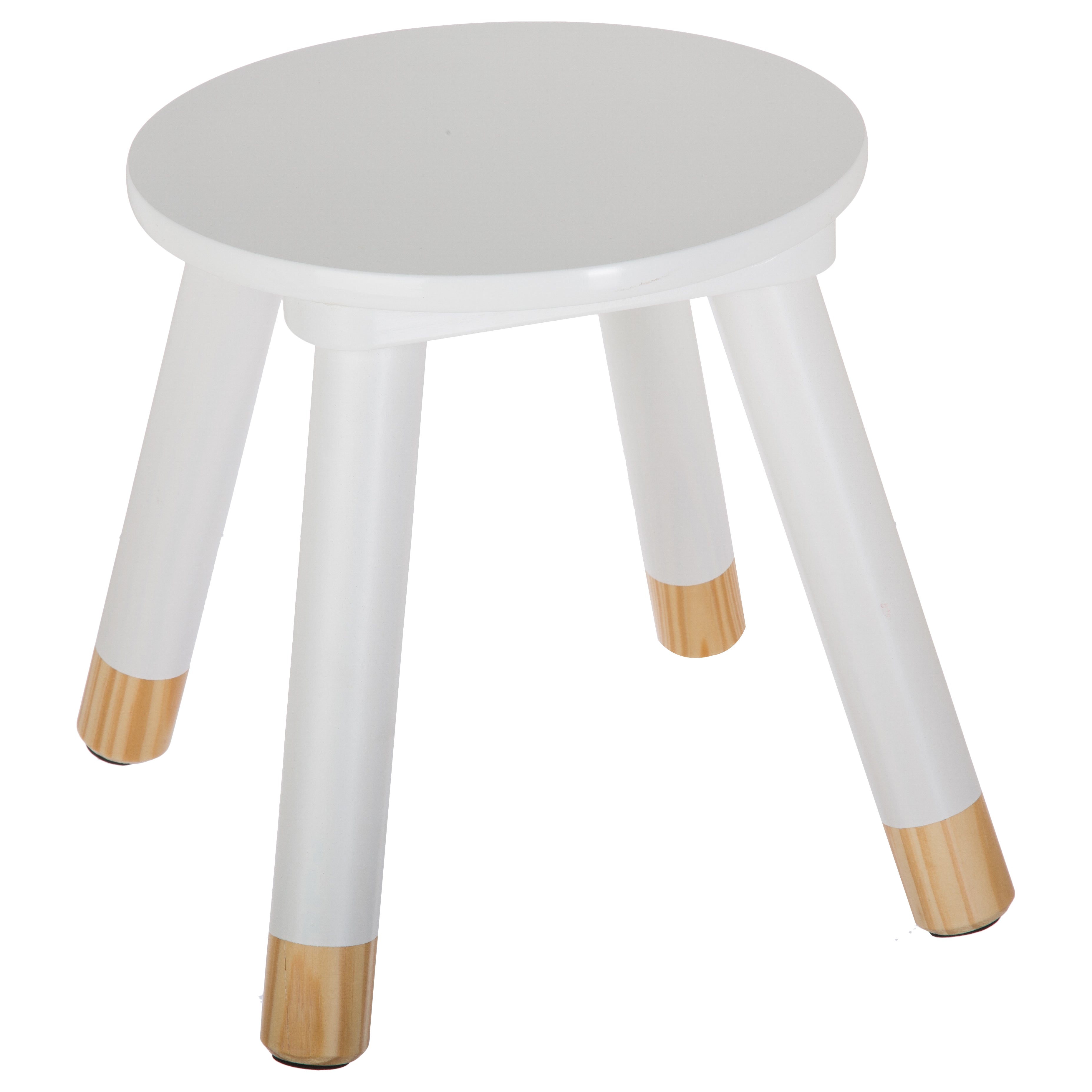 White Sweet Stool - Ideal for Kids, 24cm Diameter