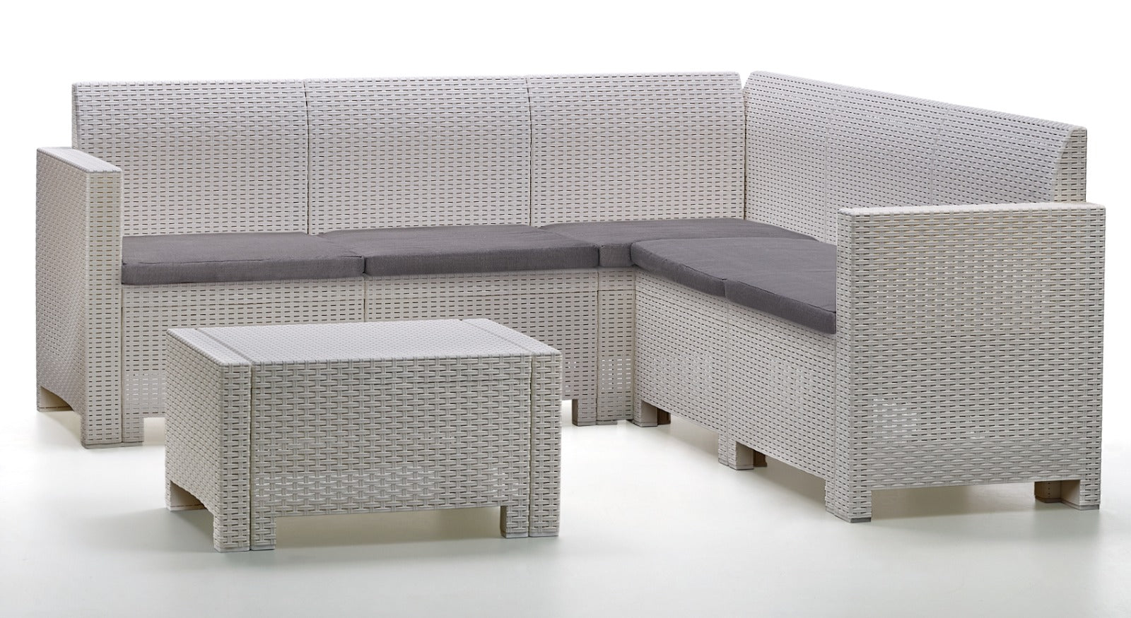 Nebrasca Corner Outdoor Set 5-Seater Rattan Sofa with Storage Table