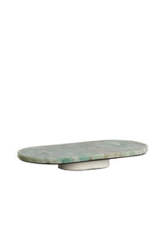 Stone Decorative Plate Oval Green 50x24 cm Home Accent