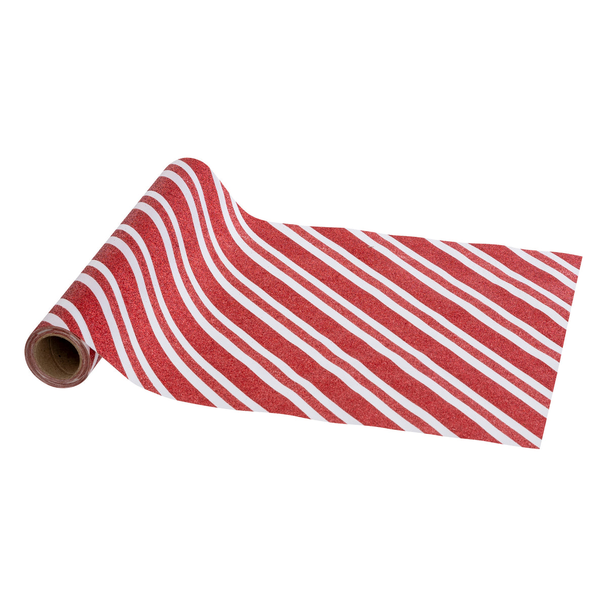 Striped Fabric 28 x 300 cm, Red - Polyester Roll for Christmas