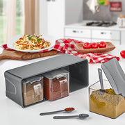 Spice Box 3 Pcs - 3x600ml Plastic Spice Jars with Organizer