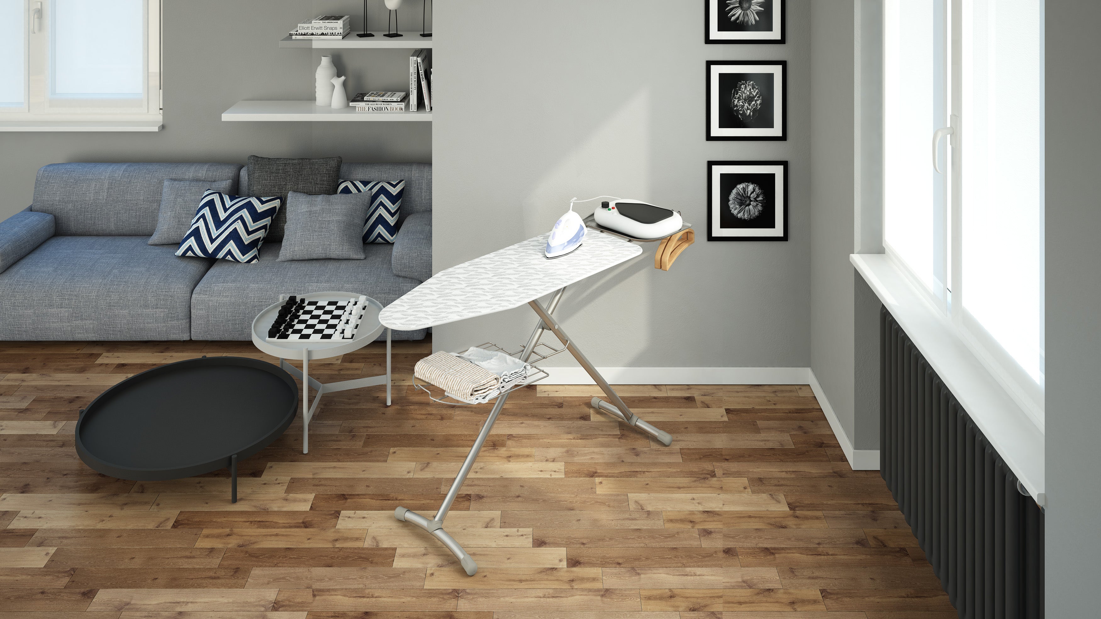 Ironing Board Turbo with Organic Cotton Cover and Adjustable Height
