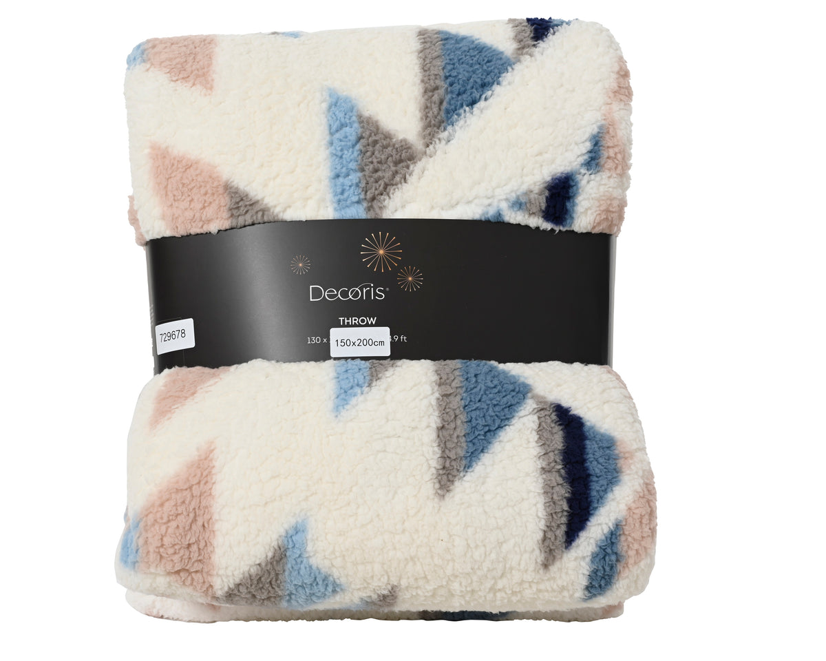 Throw Polyester Sherpa 150x200 cm - Blue Recycled Sherpa Throw
