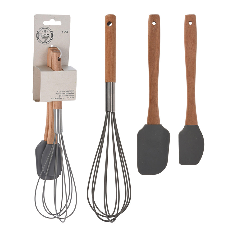 3-Piece Kitchen Tool Set - Acacia