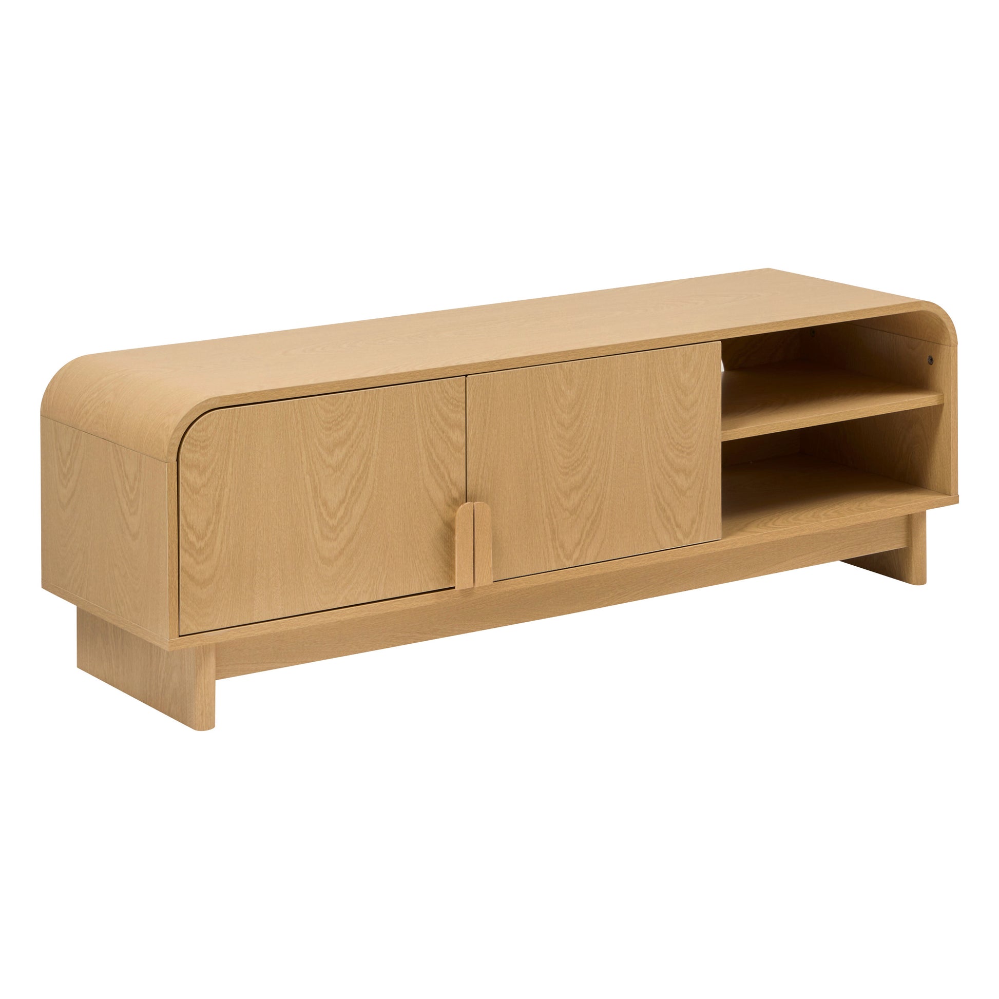 TV Stand Lee - 2 Doors 1 Shelf, Birch-Effect FSC Engineered Wood