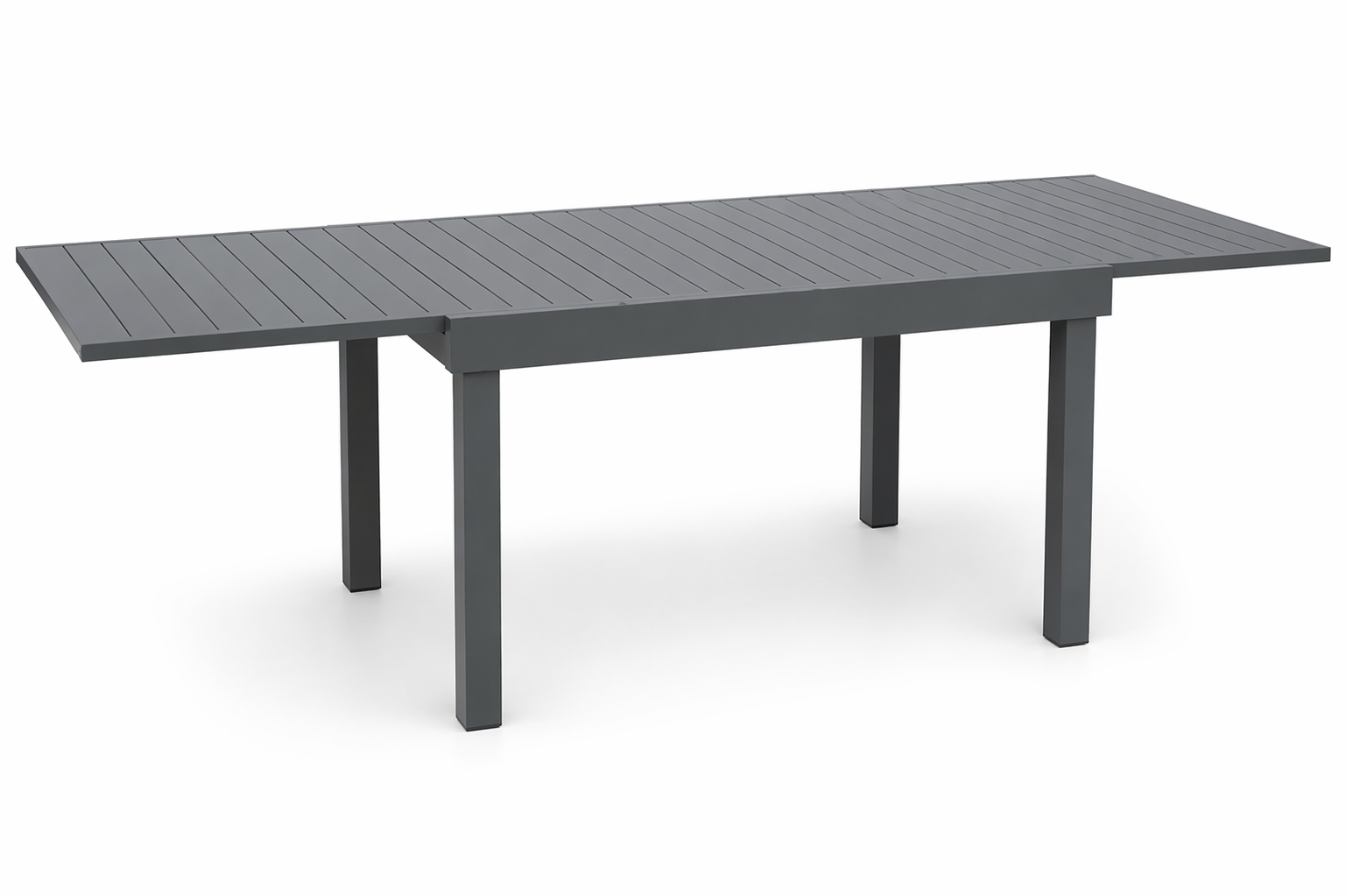 Extendable Aluminum Dining Table, Dark Grey