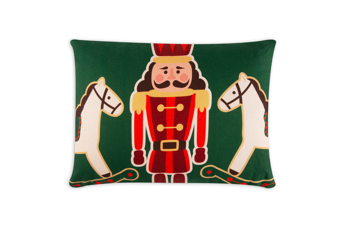 "Vintage Christmas" Decorative Cushion with Nutcracker Design