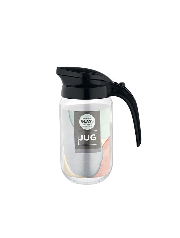 Beluga Glass Jug with Black Lid