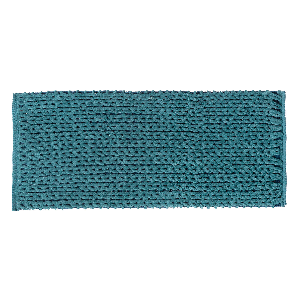 Thick Bathmat in Beige & Petrol