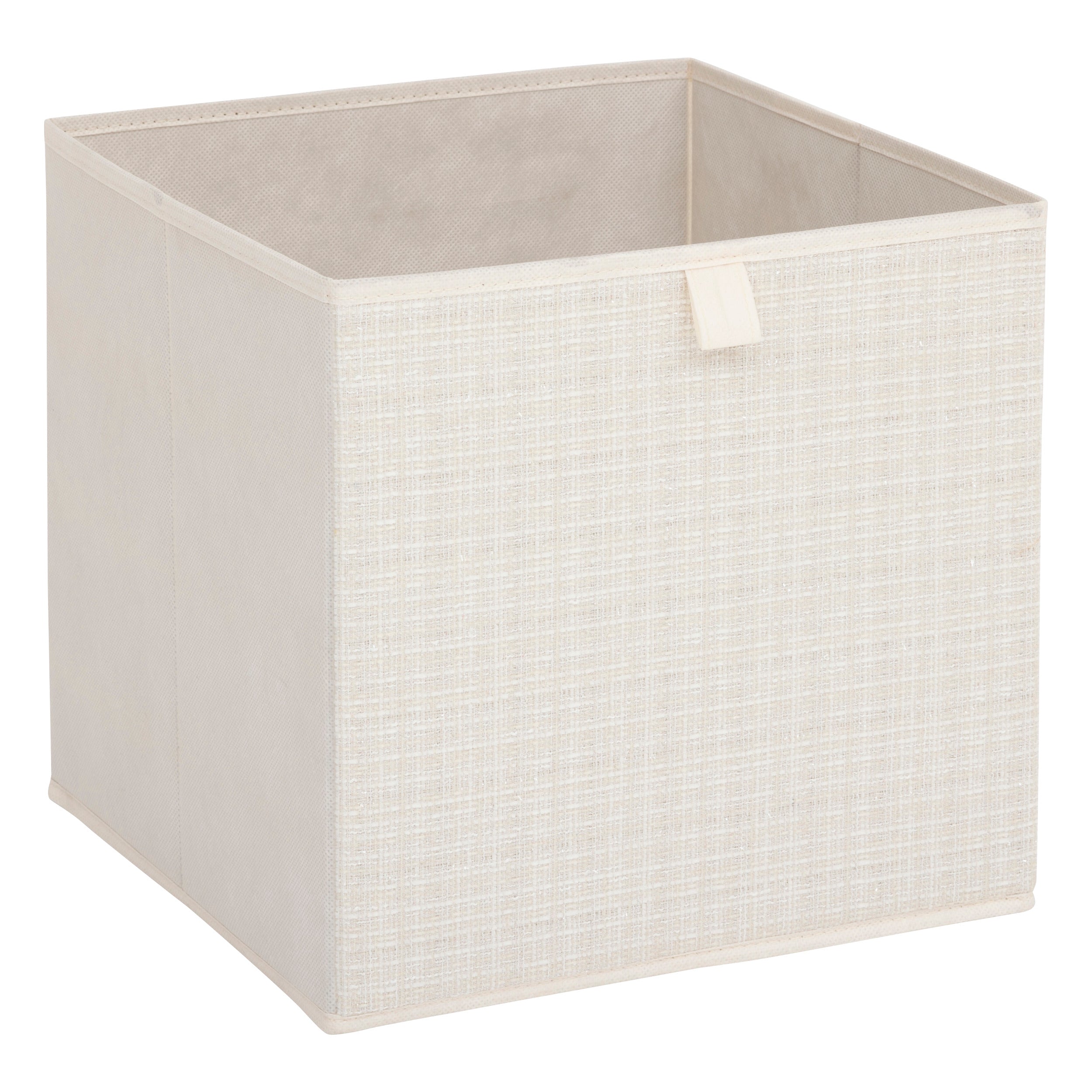 Storage Box Tweed – 31 cm Cube Folding Storage Bin (Beige, Black)