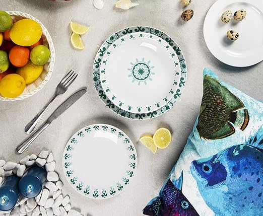 Lhasa Dinner Set - Porcelain Plates, 18-Piece