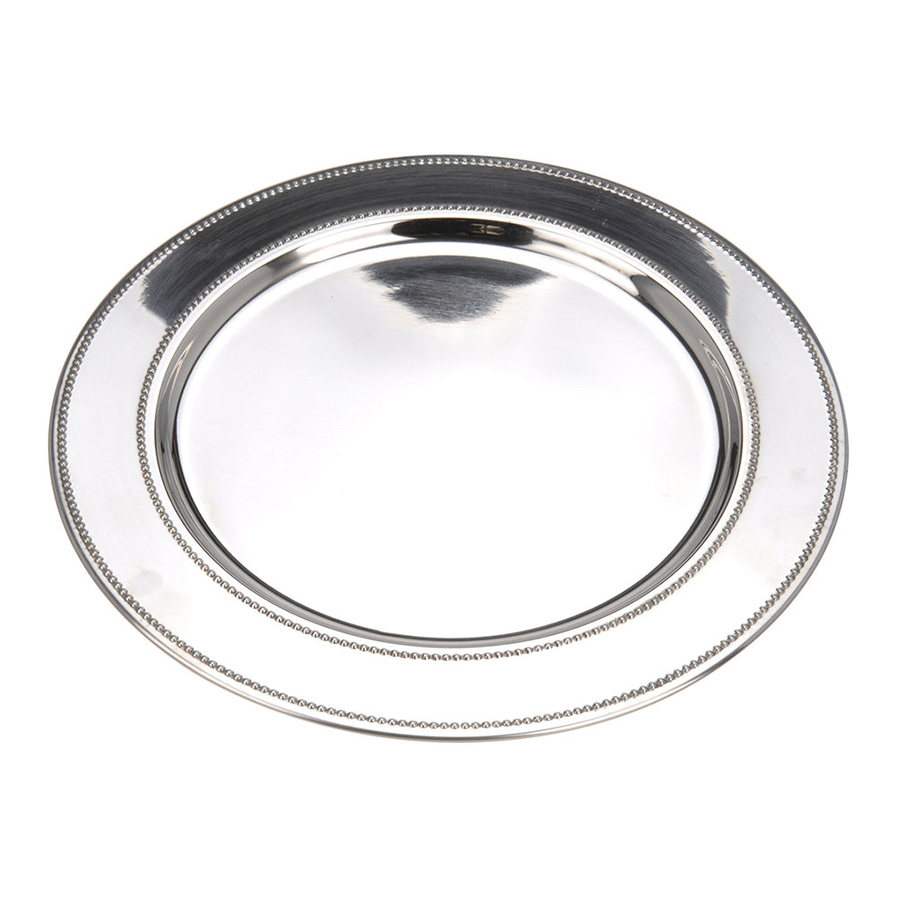 Decorated Plate with Embossed Design, Metal Finish