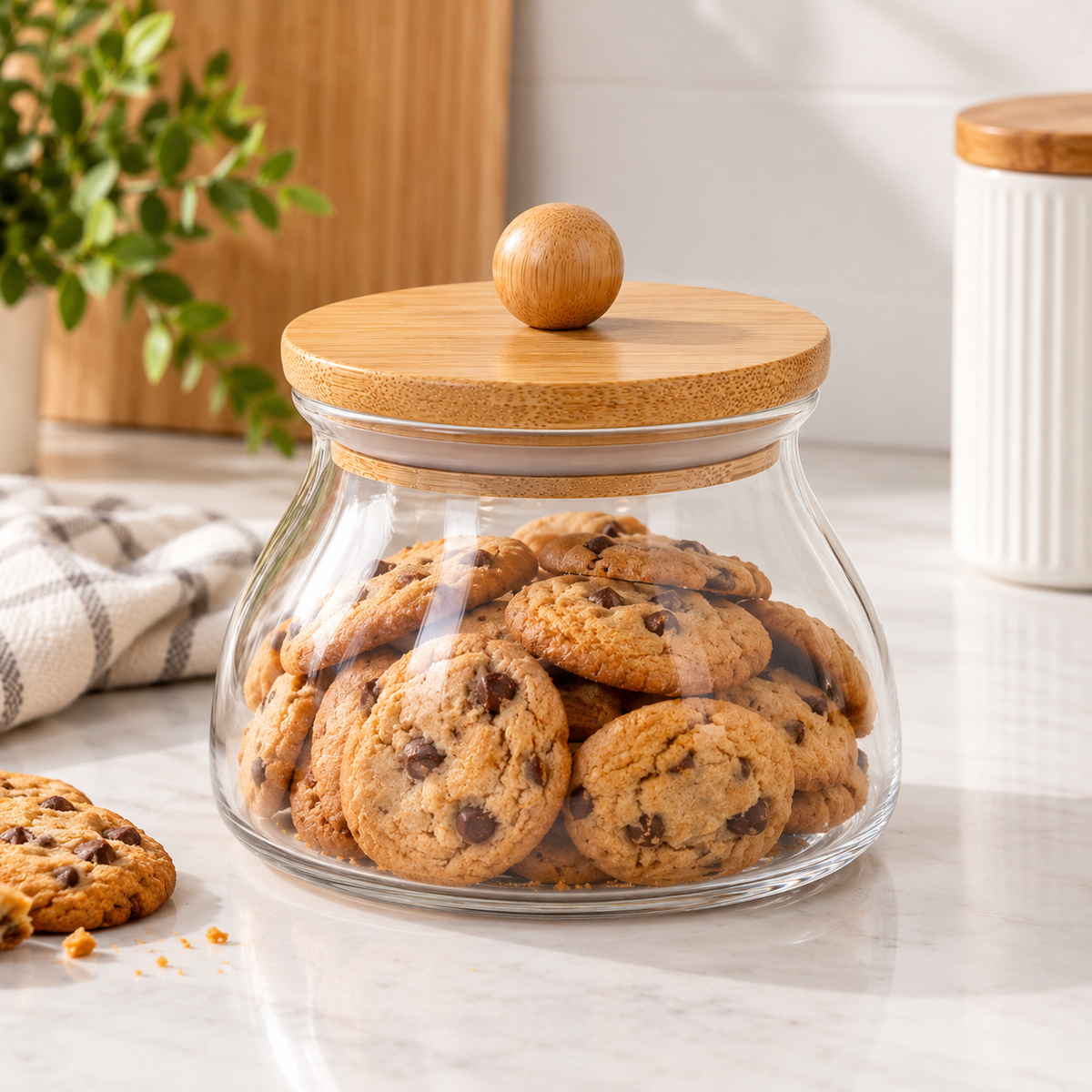 Glass Jar with Wooden Cover – 8 cm