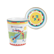 CUP WITH LID/SAUCER SAGITTARIUS Porcelain Zodiac Vibe Cup Ø9cm H12cm