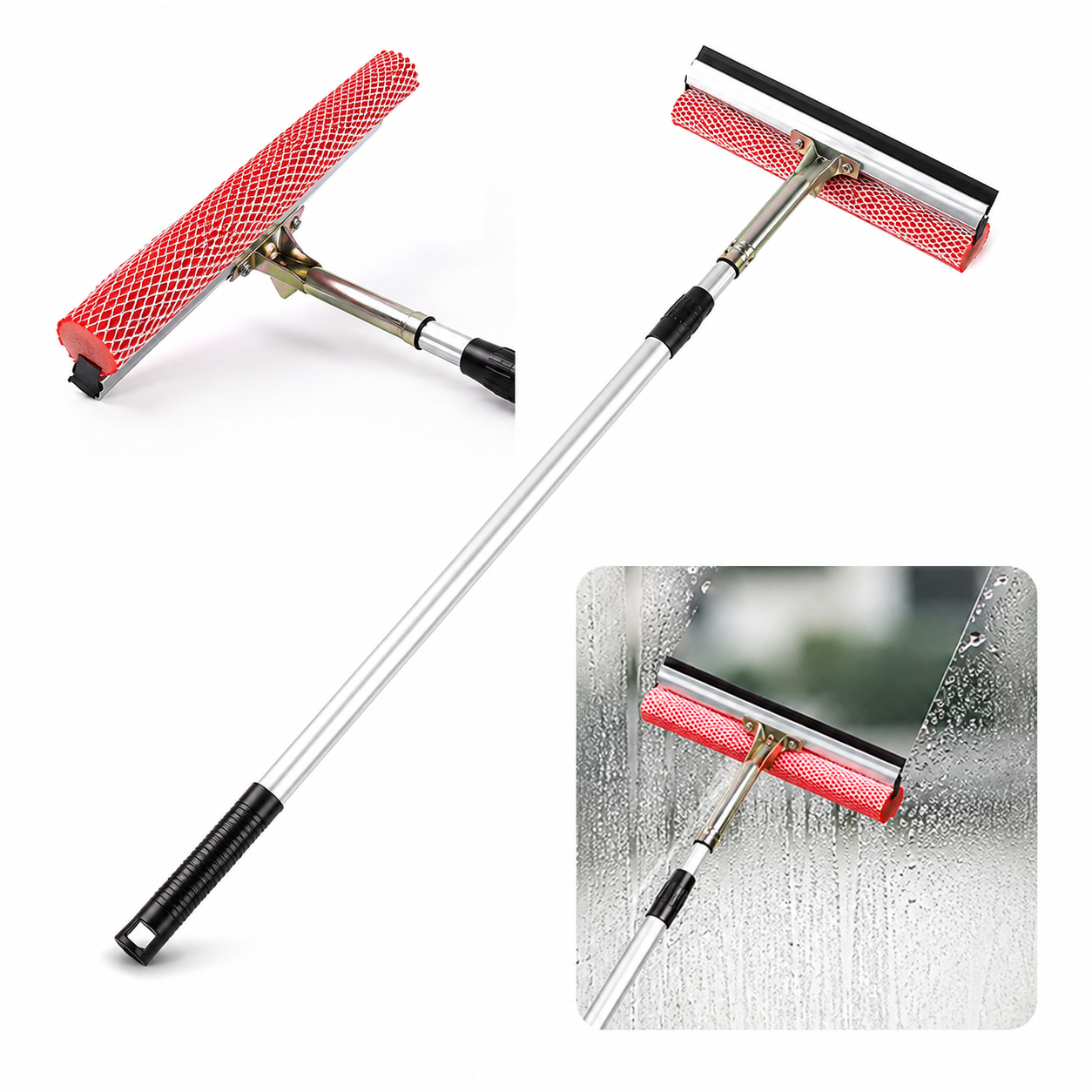 Window Cleaner with Sponge & Squeegee