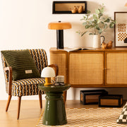 Totem Side Table "Jaya" - Glossy Steel Side Table D38 x H43 cm