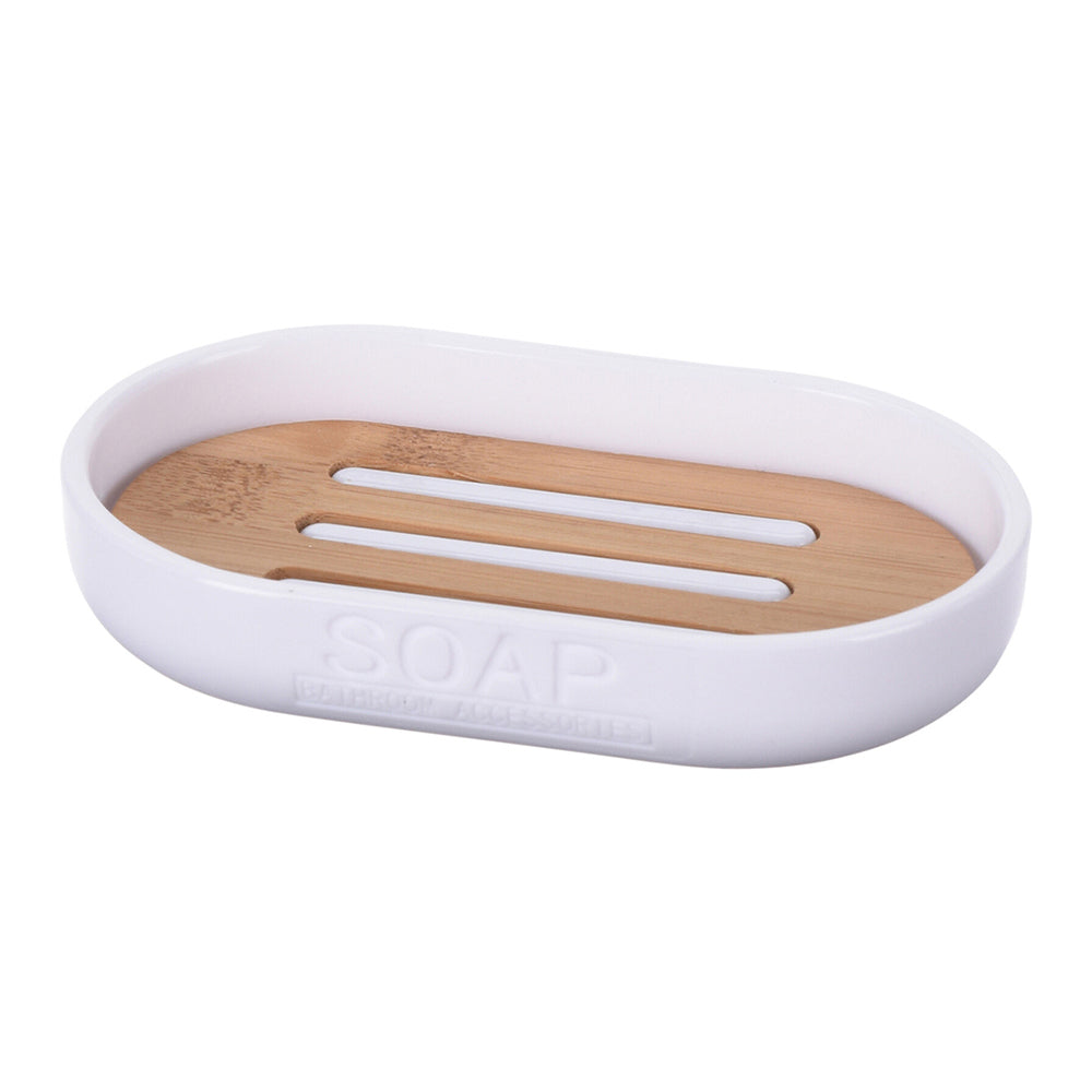 Soap Dish Plastic With Bamboo