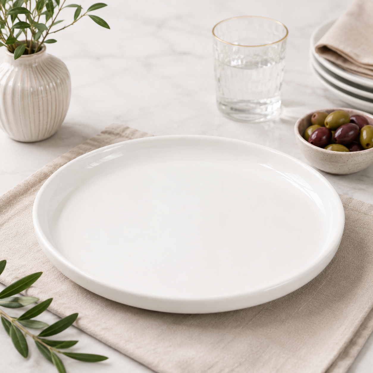 Deep Plate White Porcelain