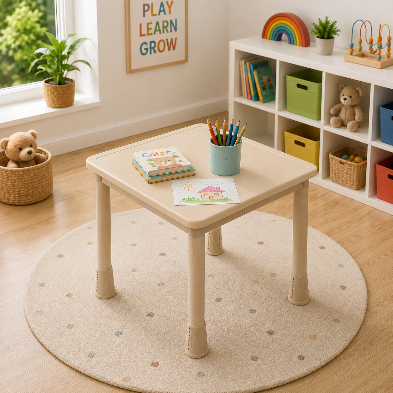 Saco Square Table with Adjustable Height