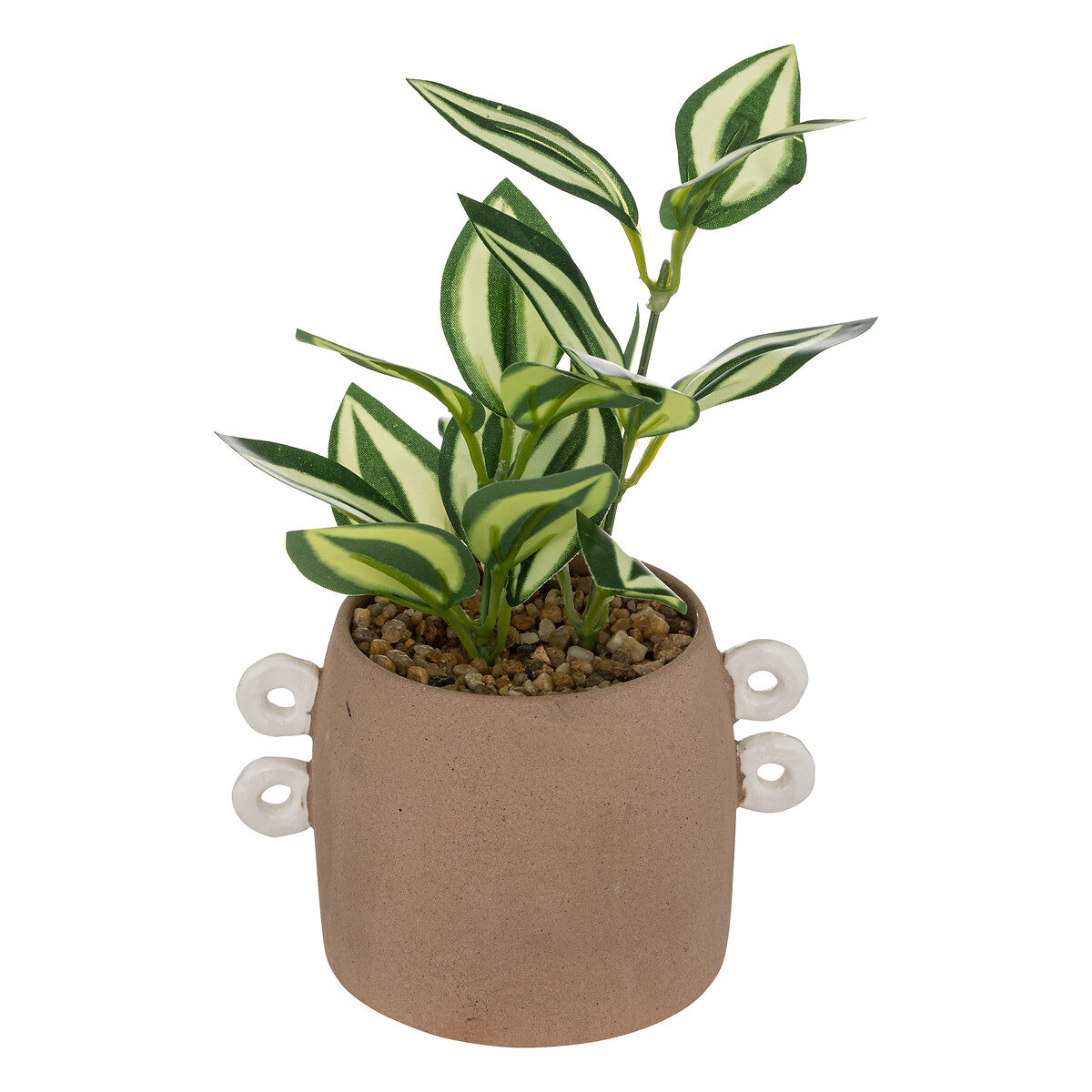 Artificial Plant with Stoneware Pot and Handles