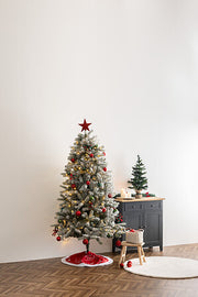 Snowstorm Flocked Artificial Tree - Green Snow-Effect PVC & Steel (180/210 cm)