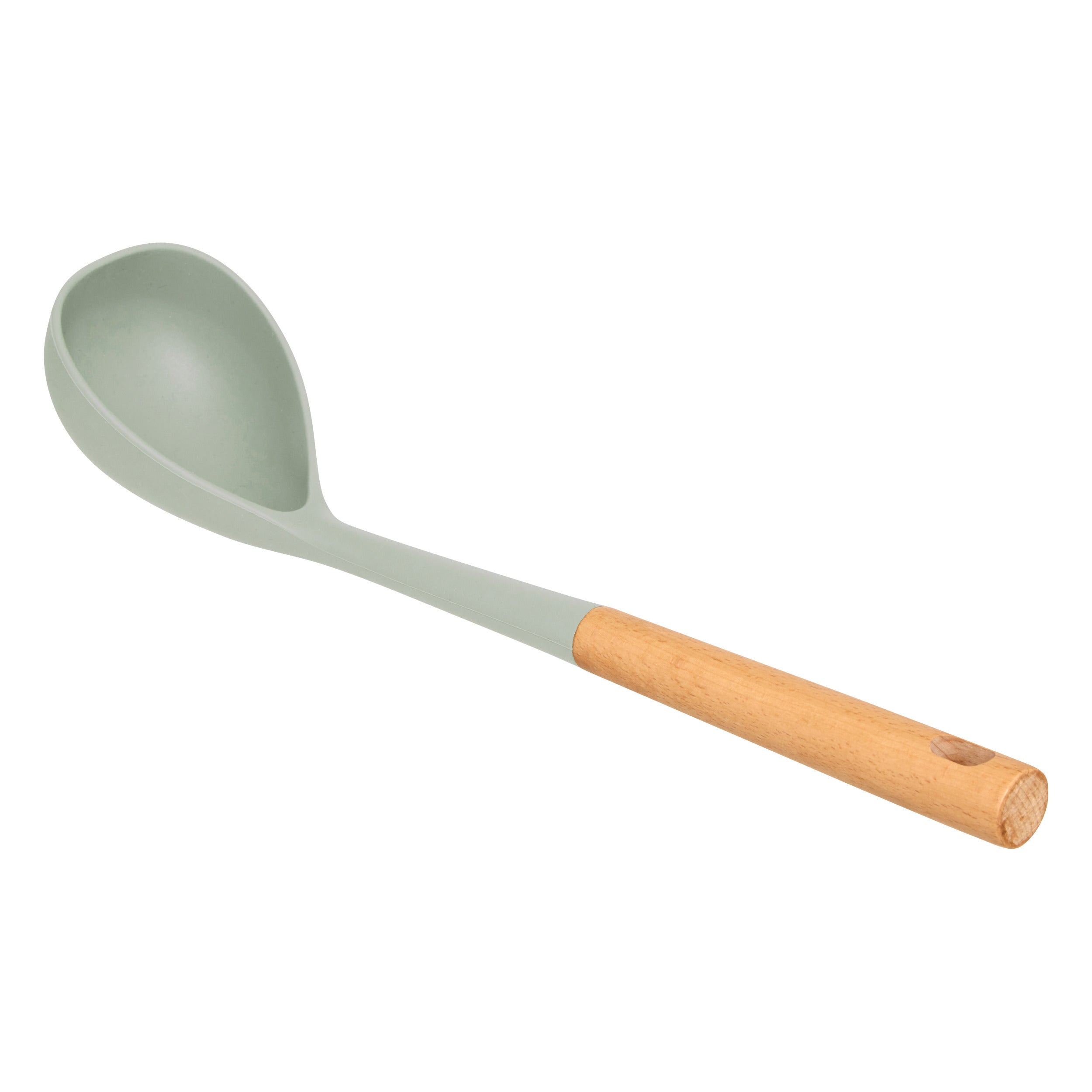 Ladle Horizon height 34 cm wood and silicone green - Wooden Handle