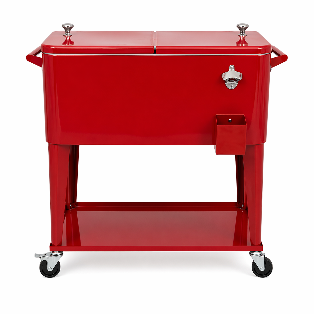 75L Rolling Metal Outdoor Cooler with Wheels