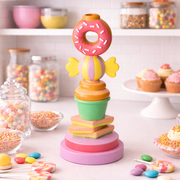 Donut Candle Holder with Glitter Finish - Colorful Home Decor