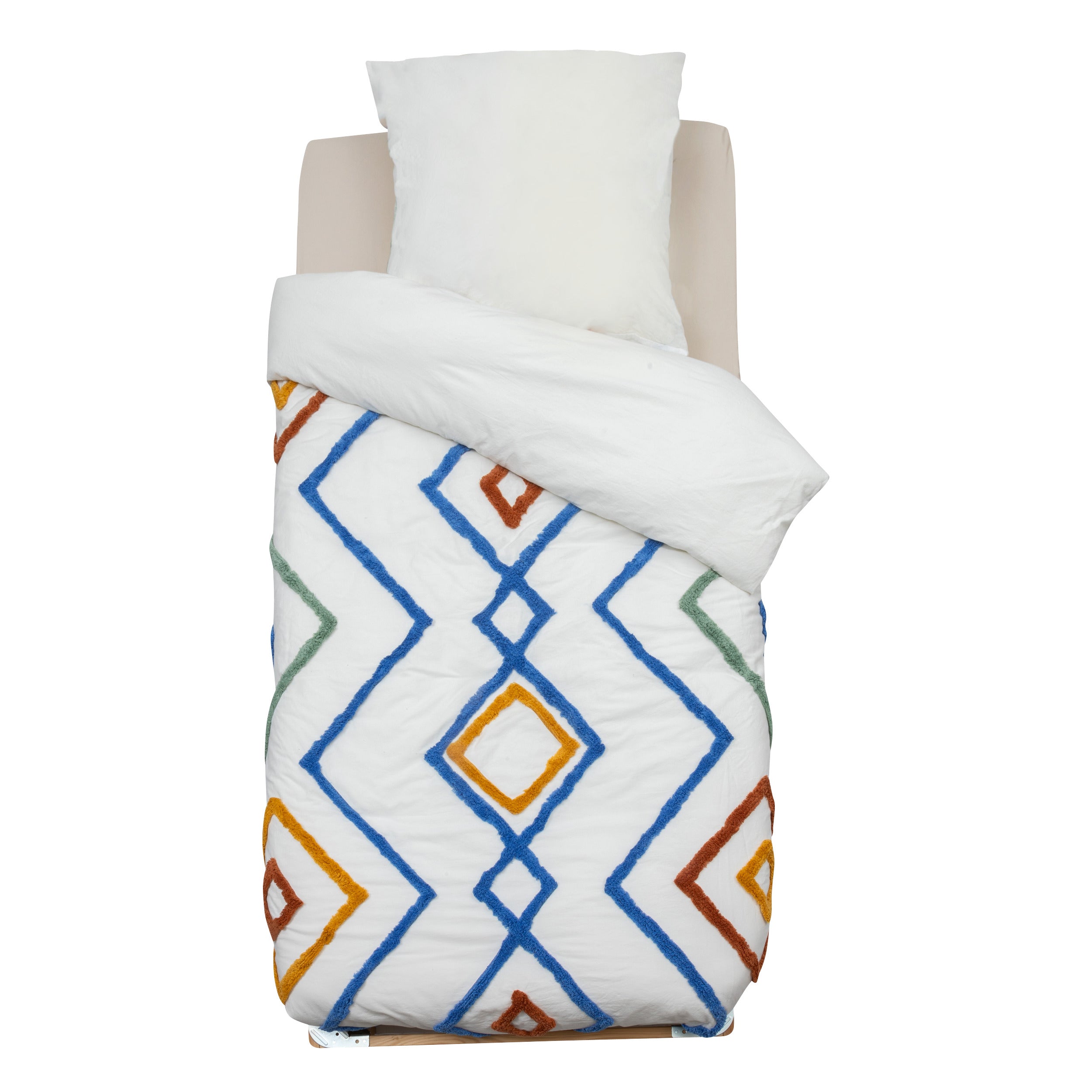 2-Piece Children's Bed Set "Adi" Washed Cotton Tufted Duvet Cover & Pillowcase