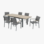 Garden Chair in Aluminum Modern Outdoor Armchair Padded Textile