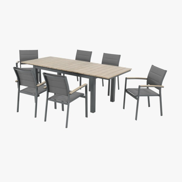 Garden Chair in Aluminum Modern Outdoor Armchair Padded Textile