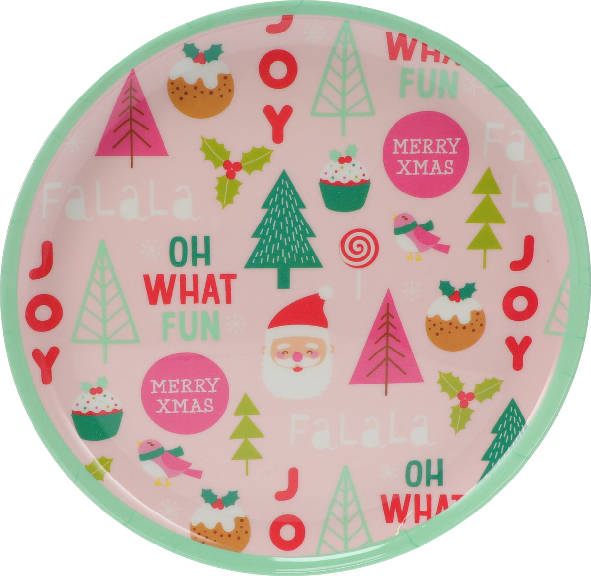 Christmas Plate Melamine - PDAP-Coated Flat Festive Plate, 21 & 25 cm