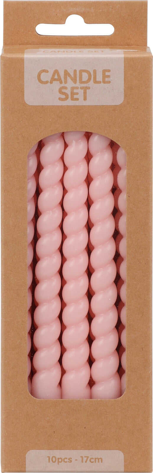 Twisted Candles Set of 10 - Variety Colors, Paraffin/Wax