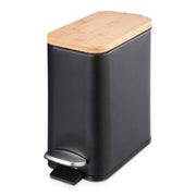 Rectangle Pedal Bin with Bamboo Flat Lid
