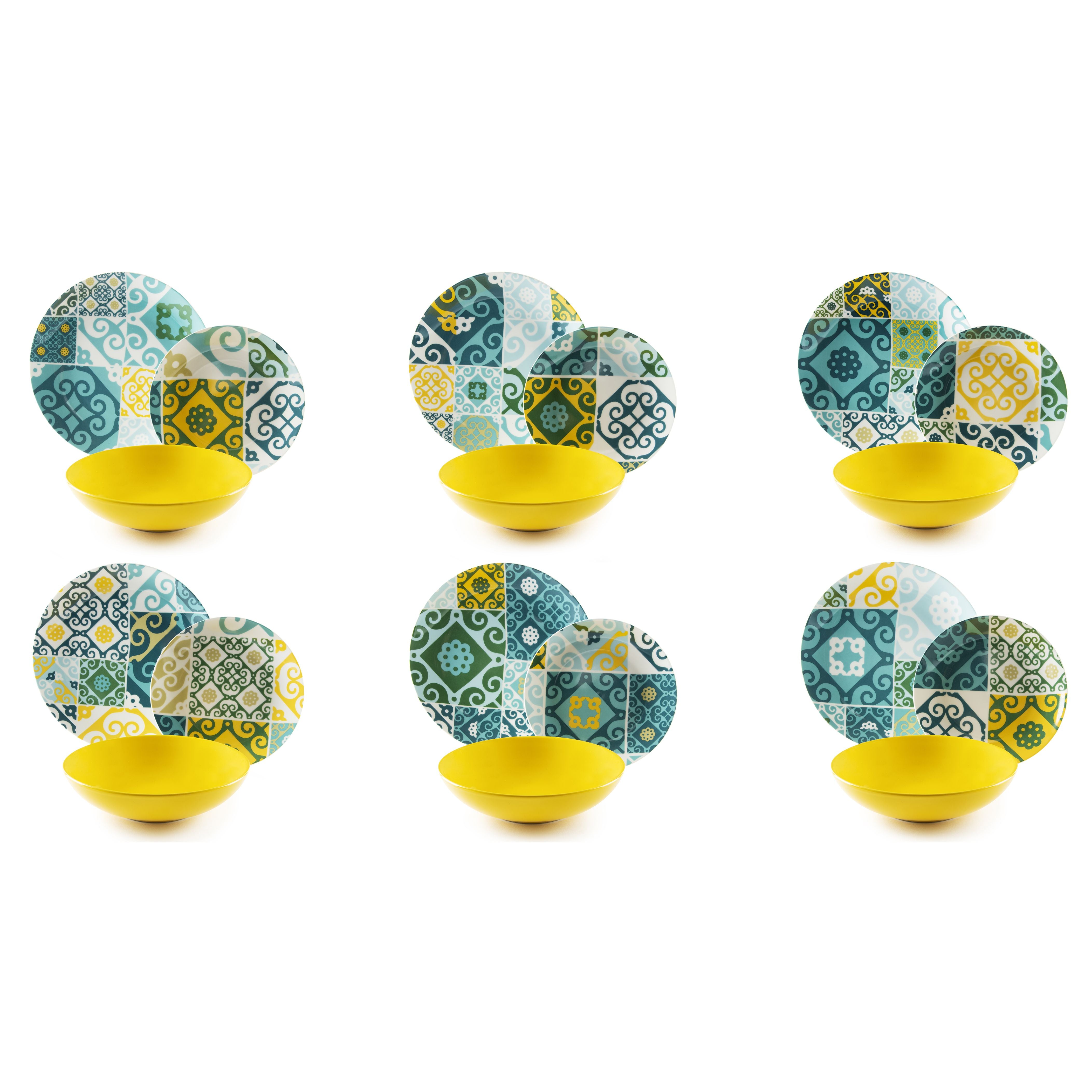 Maiolica Yellow 18 Pcs Dinner Set