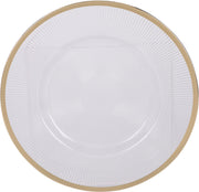 Round Transparent Plate with Gold Rim, 33 cm Plastic Charger Plate