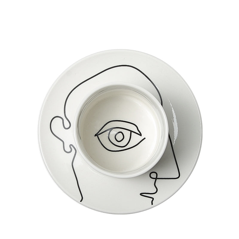 Simple Eye Mug - Black Porcelain Mug