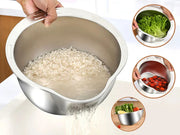 Stainless-Steel Rice Strainer with Dual Handles