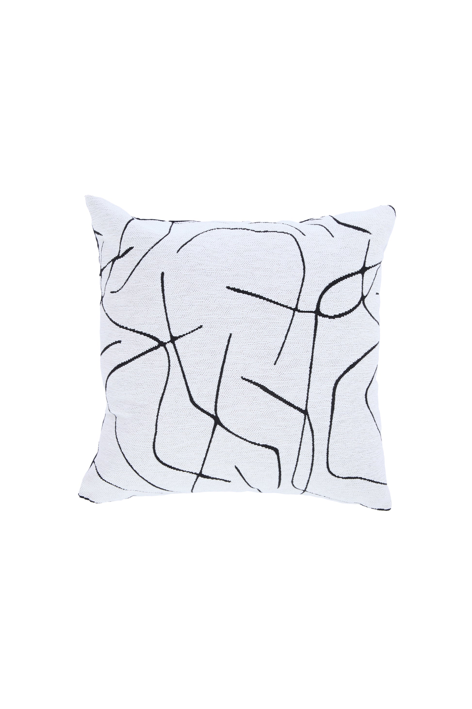 White & Black Cushion, Square 45x45 cm, 100% Polyester Textile