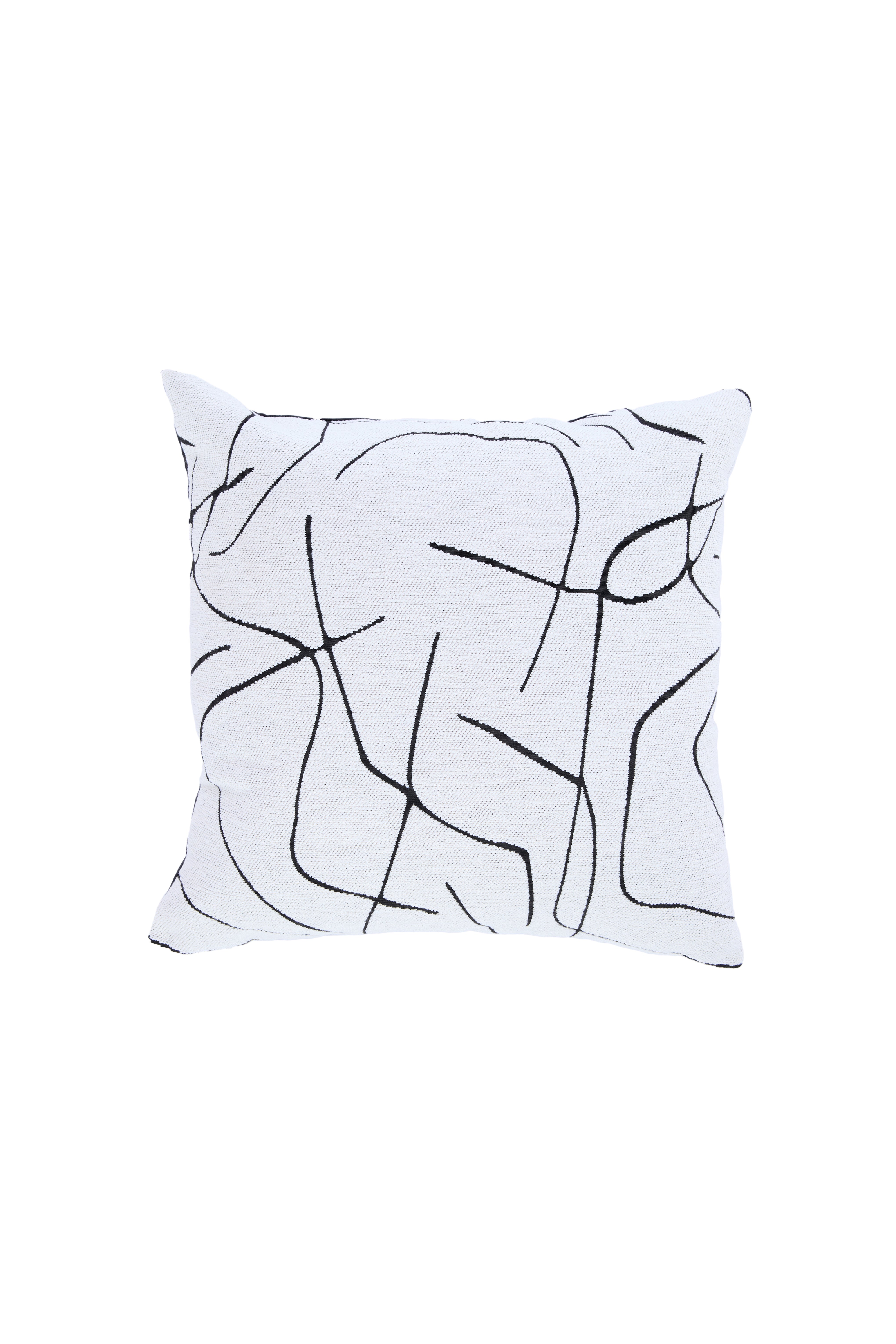 White & Black Cushion, Square 45x45 cm, 100% Polyester Textile