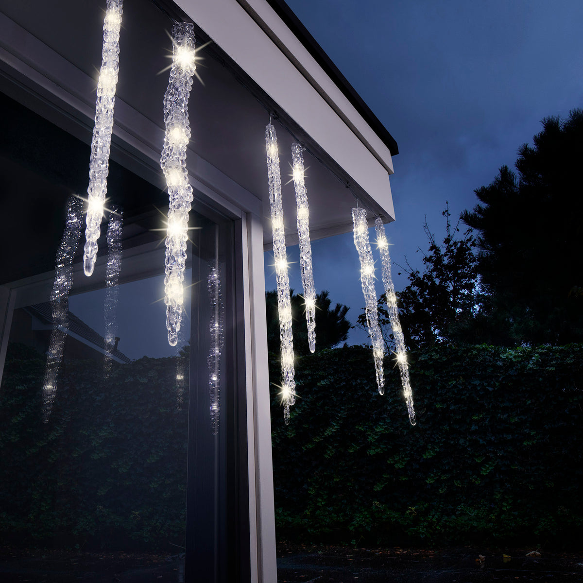 LED Icicle Lights Flashing Effect Outdoor 360cm, 60 Warm White LEDs
