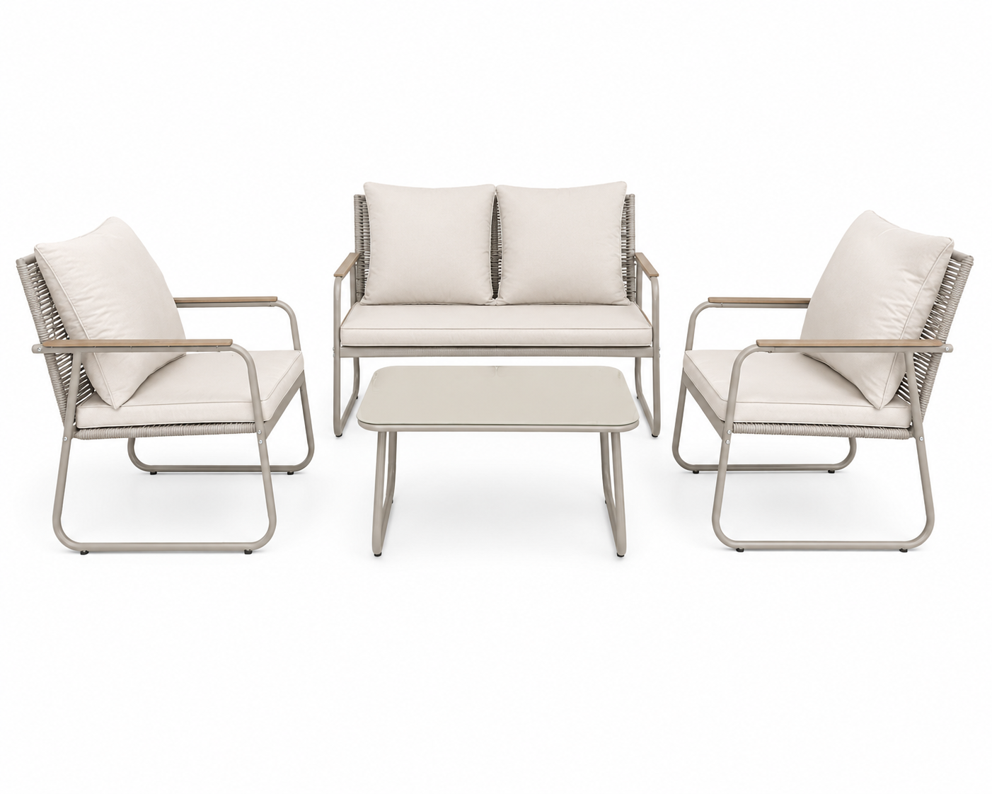 Modern Outdoor Lounge Set (2+1+1 with Coffee Table)